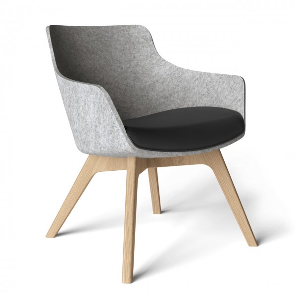 Wooom Klöber bequeme Lounge Sessel mit 4-Fuß Gestell Buche Natur