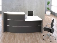 Empfangstresen Büro Barys mit Schreibtisch - Ausführung Anthrazit