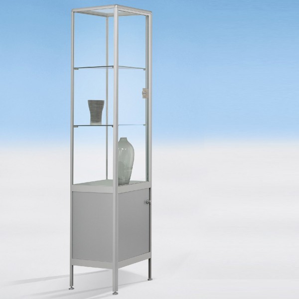 Abschließbare Glasvitrine 50x50 cm mit Unterschrank