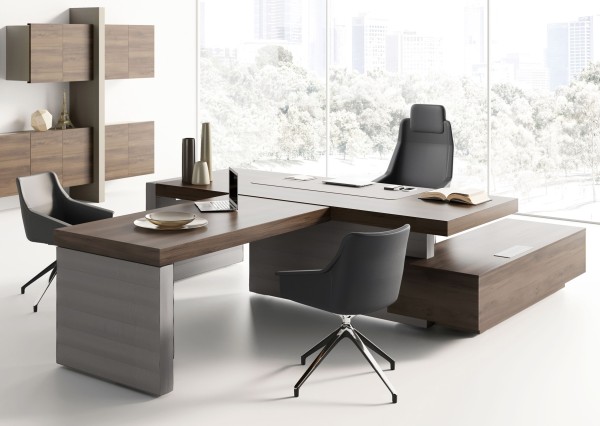 Design Manager Schreibtisch mit Anbautisch Gerro