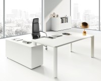 Büro Schreibtisch Weiß modern Lewo 3