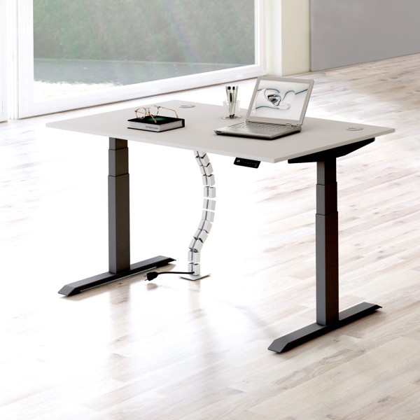 Höhenverstellbarer Schreibtisch elektrisch 160x80 cm Mewo 4 - Dekor weiß